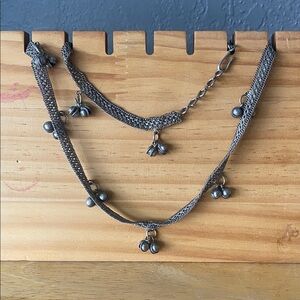 Vintage Silver Bell Bellydance tribal necklace anklet